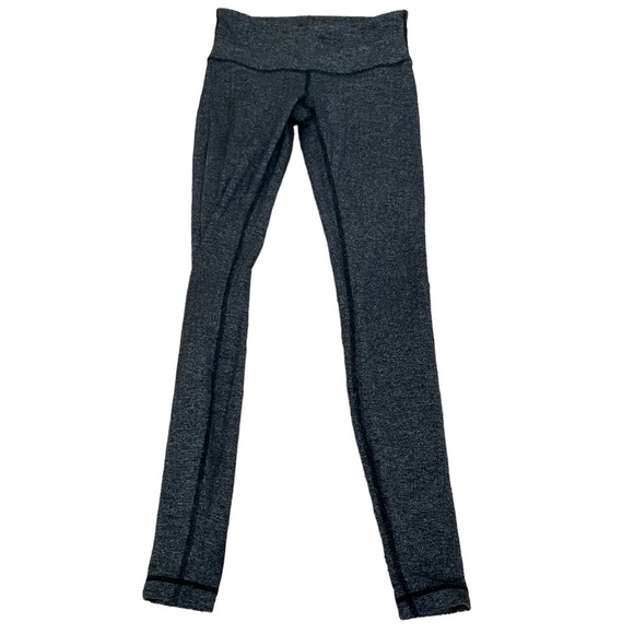 Lululemon Wunder Under Pant (Hi-Rise) In Heathered Herringbone Black Gray Sz 4 - Picture 4 of 12